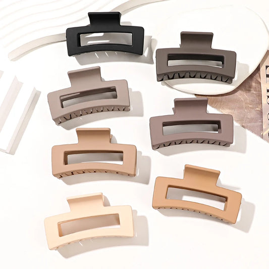 Matte Square Hair Claw Set
