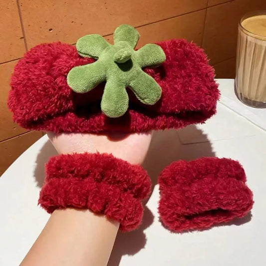 Strawberry Padded Terry Headband Set