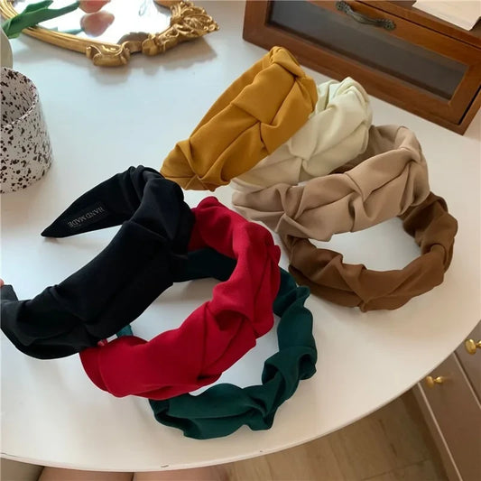 Solid Cotton Crumpled Headband