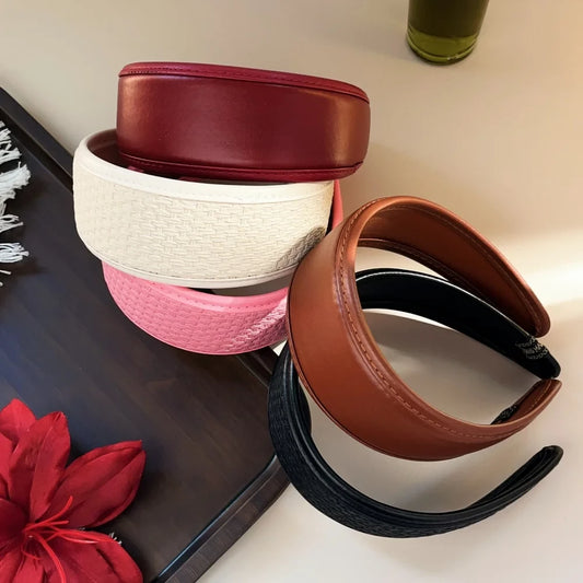 Retro Leather Wide Headband