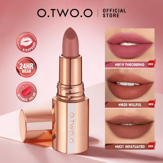 O.TWO.O Matte Lipstick | Waterproof & Highly Pigmented Velvet Lips |