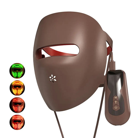 Caia™ Red Light Therapy LED Facial Mask Silicone Red Light Photon Skin Rejuvenation Wrinkle Removal Anti Acne Shrink Pores