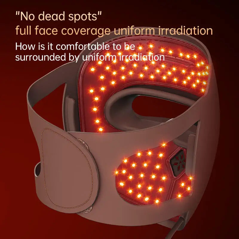 Caia™ Red Light Therapy LED Facial Mask Silicone Red Light Photon Skin Rejuvenation Wrinkle Removal Anti Acne Shrink Pores