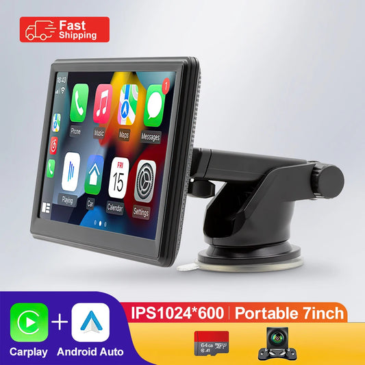 Portable Touch Screen 7inch IPS CarPlay Android Auto Multimedia Video Player